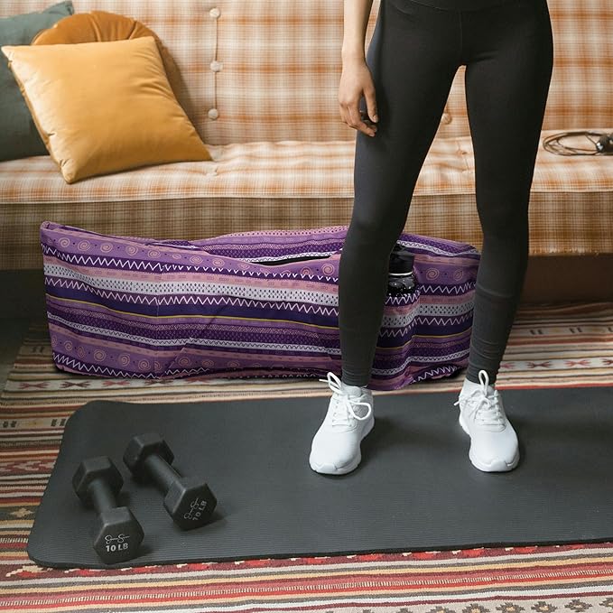 jswuffx Large Yoga Mat Bag Yoga Bags and Carriers Fits All You Stuff Yoga Tote Bag with Yoga Mat Strap, Elastic Pockets and Zipper Pockets