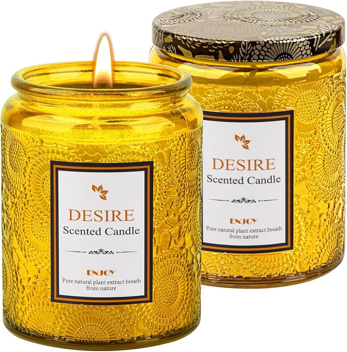 Aroma Baltic Amber Petite Candle Jar - 50-Hour Burn Time | 7.5oz Soy Wax Candles | Long-Lasting | Stress Relief | Fresh Home Fragrance | Gift Set for Women