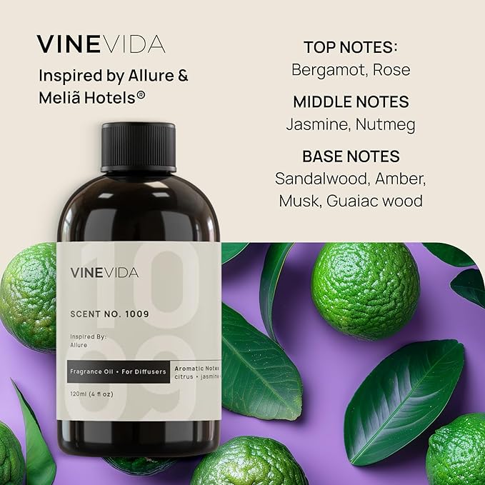 VINEVIDA (128oz) Hotel Fragrance Collection - Diffuser Oil - Inspired by Melia Hotels - Scent No.1009