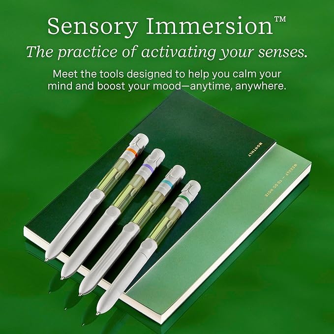 Lifelines Pen Diffuser, Crisp Mountain Air - 1mm Black Ballpoint Pen with Scented Essential Oil Blends – Aromatherapy Diffuser & Sensory Immersion Diffuse Aroma As You Write
