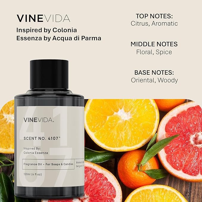 VINEVIDA [32oz] Scent No. 4107 Fragrance Oil for Candle Making - Natural Candle Oil Scents - Soap Making Essential Oil - Made in USA