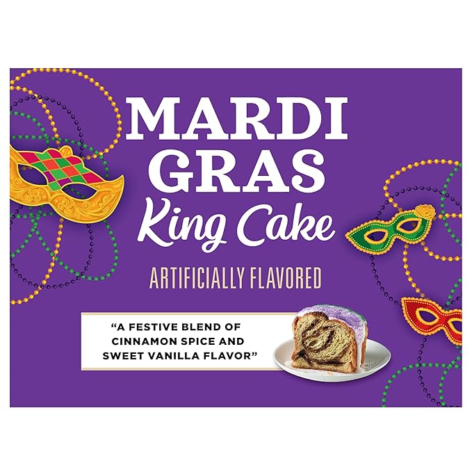 Community Coffee Mardi Gras King Cake Flavored, 60 Single-Serve Keurig K-Cup Pods, Medium Roast, 60 Count (Pack of 1)