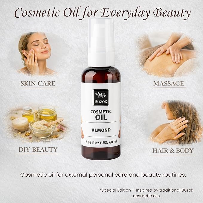 Cosmetic Carrier Oil Collection – Natural Plant Oils for Skin Care, Massage & DIY Beauty Use – Multiple Oils Available – For External Cosmetic Use (Almond)