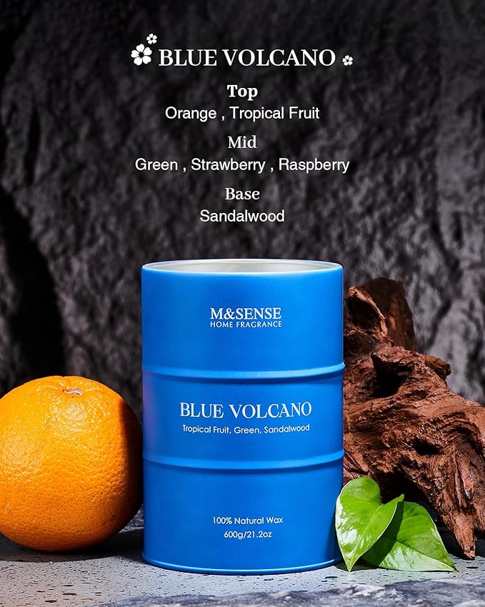 M&SENSE Tropical Fruit Soy Scented Candles Natural Non Toxic, Large Summer Candles 21.2oz 120 Hours Long Lasting Burning, Unique Candle Gifts Cozy Room Decor for Women Men