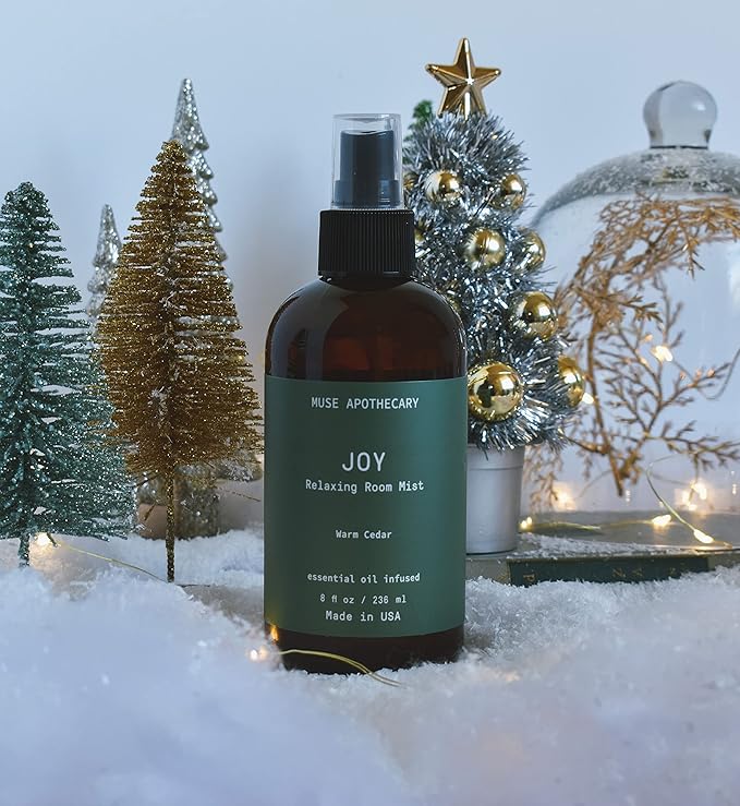 Muse Apothecary Room Ritual - Botanical Collection - Christmas Room Spray, Aromatic and Relaxing Room Mist, Air Freshener Spray, Infused with Natural Aromatherapy Essential Oils - 8 oz, Warm Cedar