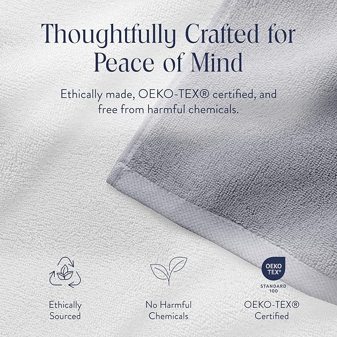 Brooklinen Super-Plush Turkish Cotton Bath Towels | Turkish Cotton, Set of 2, Cotton, 820 GSM, Perfect Bath Towels, for Bathroom, Spa, Shower, 30" x 58", Smoke Grey