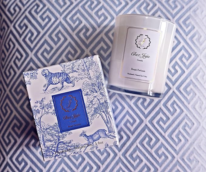 Natural Soy Wax Candle | English Pear, Freesia & Amber | Luxurious Scented Candle Fragrance Aromatherapy | Clean Burning | Handcrafted | Plant-Based Vegan Eco Friendly | Pure Essential Oil