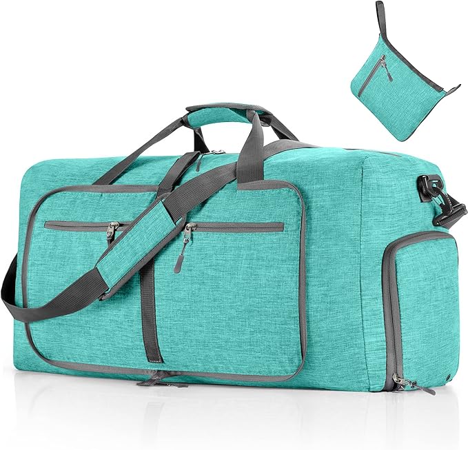 Vomgomfom 65L/85L/115L Foldable Travel Duffle Bag, Lightweight Checked Luggage with Shoe Compartment, Water-Resistant Weekender Overnight Bag for Men & Women