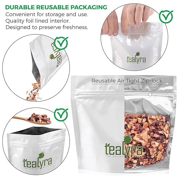 Tealyra - Aloha Hawaii - Pineapple - Hibiscus - Guava - Strawberry - Herbal Fruity Loose Leaf Tea - Hot or Iced - Caffeine Free - 224g (8-ounce)