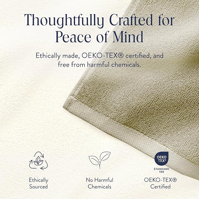 Brooklinen Super-Plush Bath Sheet and Hand Towel Set - 2 Bath Sheets 2 Hand Towels - Cotton, Highly Absorbent (Stone)