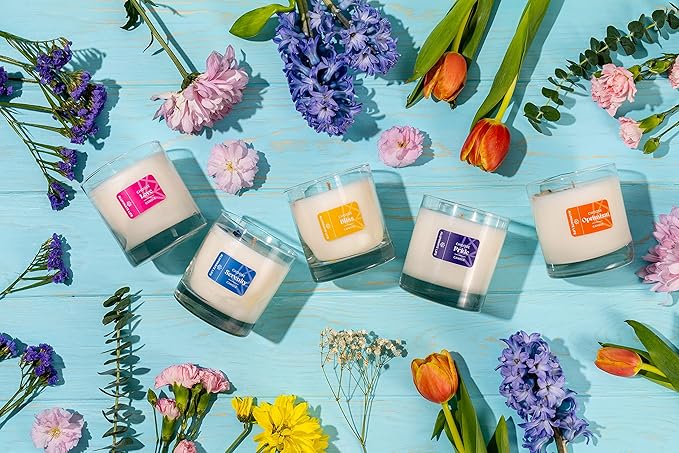 Luxury Glass Jar Candle, 8 OZ, Choose Love - Valentine's Day Gift Rose Quartz Crystal Infused - Scents of Jasmine, Magnolia, Oakmoss & Cedarwood - Intense & Deep Affection