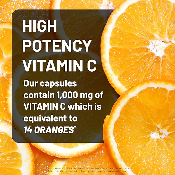 NatureWise Vitamin C 1000mg Capsules - Extra Strength Vegan Vitamin C for Daily Antioxidant & Immune Support - Non-GMO, USA Manufactured - 360 Capsules[360-Day Supply]
