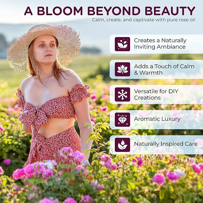 Rose Oil – Rose Infused Oil for Skin Care, Massage, Hair and Scalp Care, Diffusers, Home Fragrance, DIY Candles, Soaps and Beauty Blends – Light Floral Aroma, 4 oz