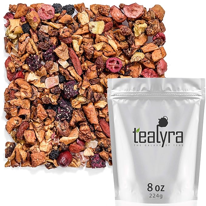 Tealyra - Tropical Harvest - Dragon Fruit - Sea Buckthorn - Goji - Pineapple - Cranberry - Fruity Herbal Loose Leaf Tea - Caffeine Free - Hot or Iced - 224g (8-ounce)