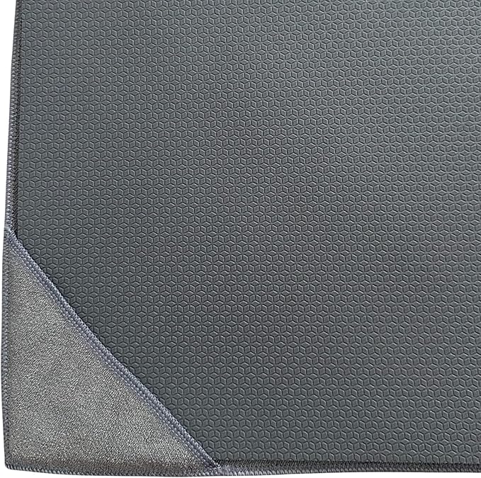 NORCIA Non Slip Yoga Towel with Corner Pockets, Mat-Sized 24"x72", 100% Microfiber Sweat Absorbent, Perfect for Hot Yoga, Bikram, Pilates and More (Grey)