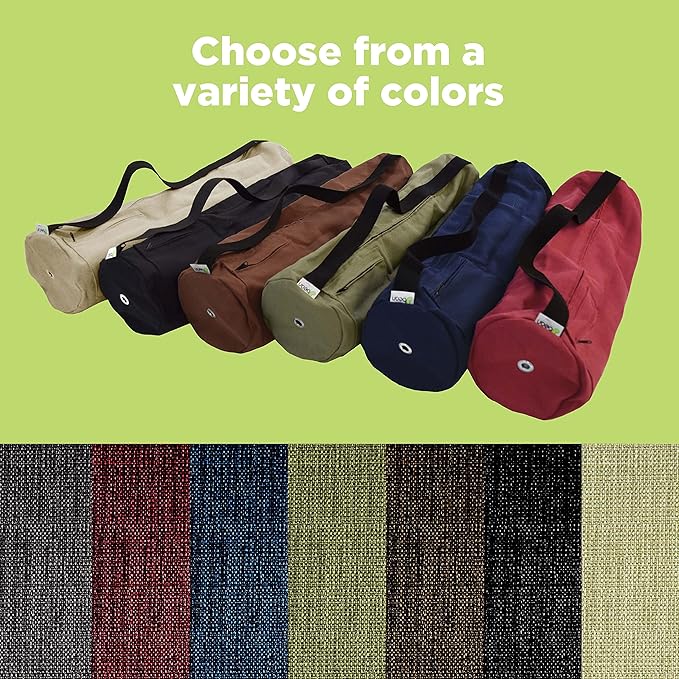 Natural Hemp Fabric Yoga Mat Bag with Shoulder Strap - Lightweight and Durable Gym Bag to Carry the Extra Large Mat Sizes - Ideal for Yoga, Pilates & Fitness Equipment - Made in USA, 8" X 32"