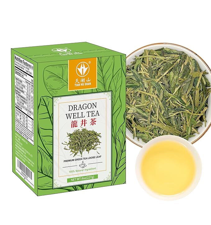 TIAN HU SHAN First Grade Tea Chinese LongJing/Dragon Well Green Tea Loose Leaf 8oz (227g)
