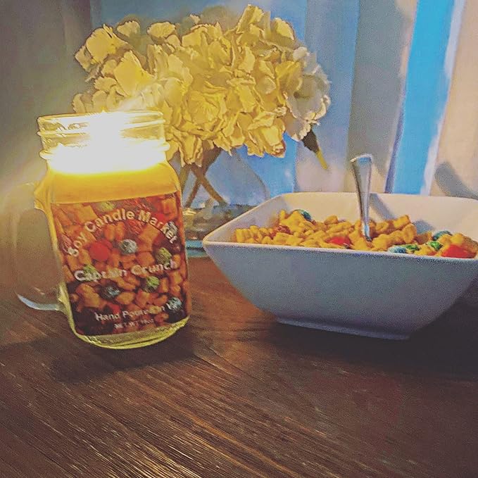Soy Scented Candles | Handmade & Highly Aromatic Candles Burns Upto 85 Hours in Glass Jar - Perfect for Home Decor, Wedding, Birthday, Dinner (Captain Crunch, 12 oz)