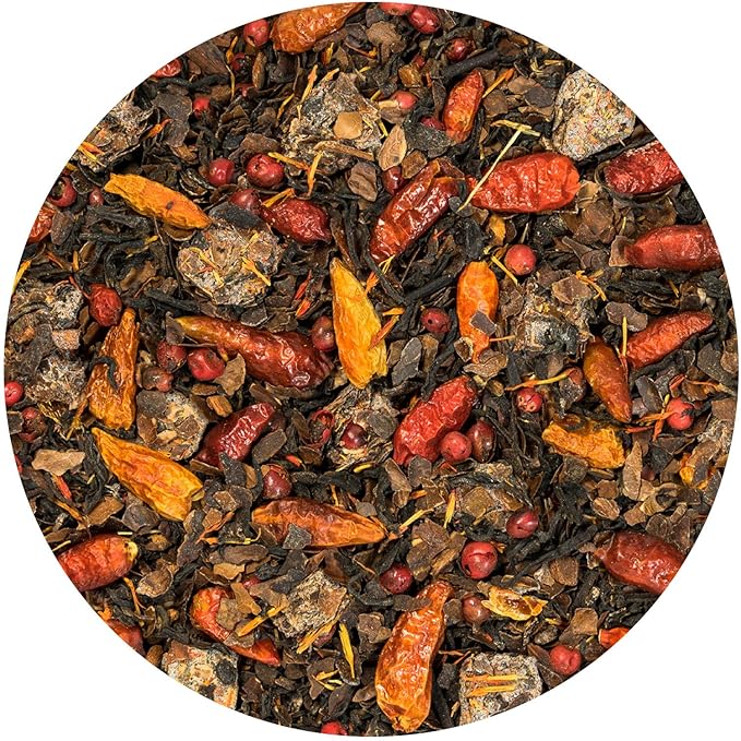 Tiesta Tea - Sexy Hot Christmas, Loose Leaf, Cocoa Chili Black Tea, Premium Blend, High Caffeinated Spicy Black, Make Hot or Iced Tea & Brews Up to 200 Cups, 16oz Resealable Bulk Pouch