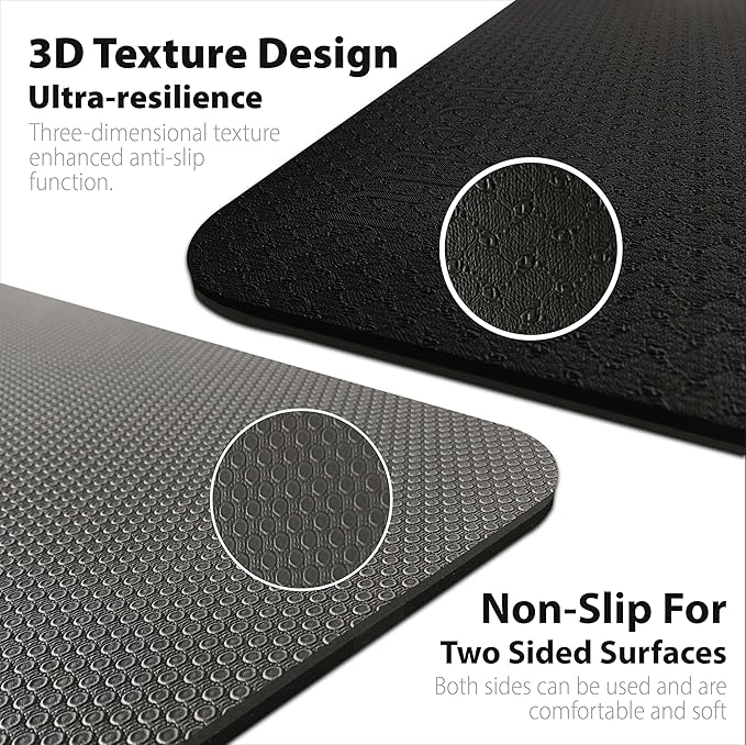 Feetlu Extra Thick Exercise Yoga Mat with Strap - 2/5 Inch (10MM), Non-Slip Workout Mat for Yoga, Pilates, and Floor Exercises