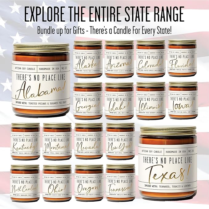 Utah Gifts, Utah Decor for Home - 'There's No Place Like Utah Candle, w/Sagebrush, Bergamot & Juniper I Utah Souvenirs I Utah State Gifts I 9oz Jar, 50Hr Burn, USA Made
