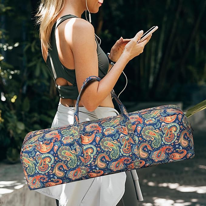 Boulder Bee | Yoga Mat Bag | Large Yoga Mat Carrier with Wet Pocket | Yoga Gifts | Gym Tote Bag for Women