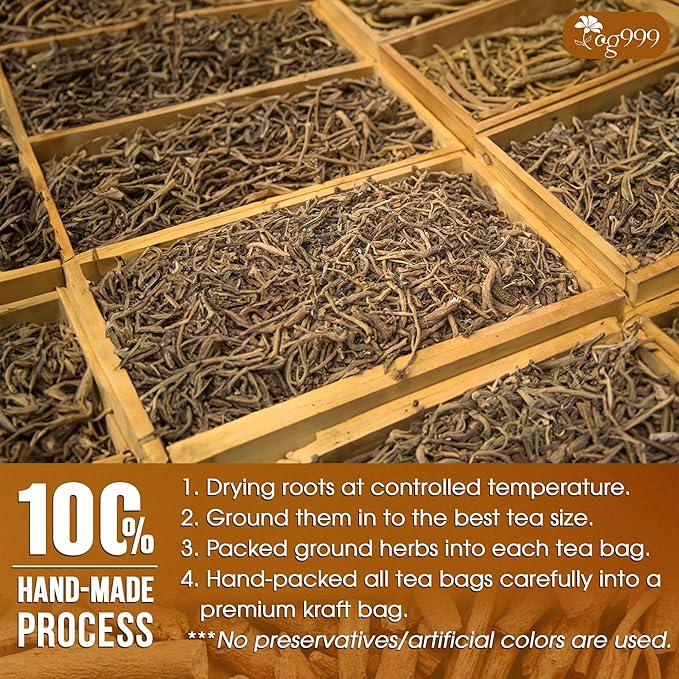 TOG999, Premium 60 Ashwagandha Root Tea Bags, 100% Natural & Pure, Ashwagandha Root Herbal Tea. No Sugar, No Caffeine, No Gluten, Vegan.