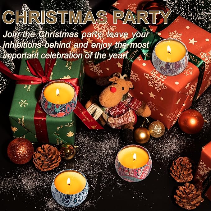 Scented Candles Gifts for Women - Soy Wax Natural Candle Set Aromatherapy Outdoor Indoor Small Aroma Candle Gift 4 PCS 4.4 Oz for Mothers Day Birthday Valentines Christmas Home Spa Bath Yoga