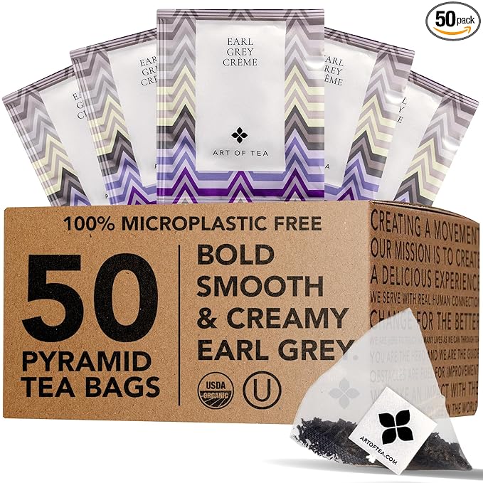 Art of Tea | Organic Earl Grey Crème Tea| 50 Eco Friendly Assorted Tea Bags