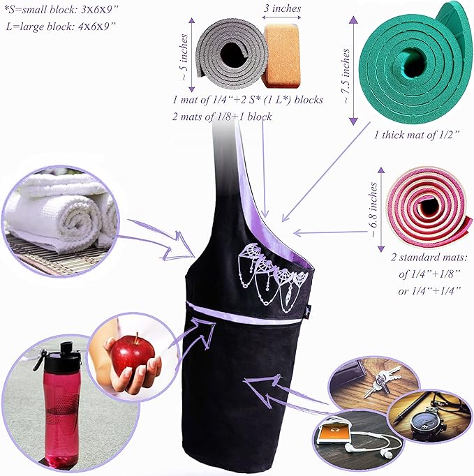 Zenifit Yoga Mat Bag – Versatile Yoga Bag with Mat Straps & Storage Pockets, Holds Yoga & Pilates Mats, Lightweight & Durable