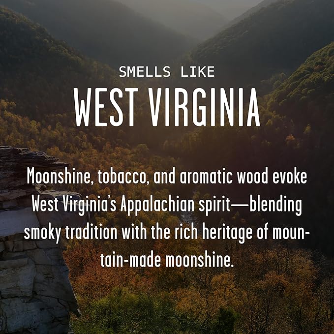 West Virginia Gifts, West Virginia Decor for Home - 'There's No Place Like West Virginia Candle, w/Tobacco, Vanilla & Bourbon I West Virginia Souvenirs State Gifts I 9oz Jar, 50Hr Burn, USA Made