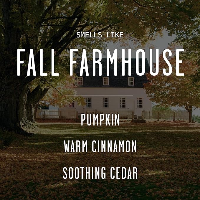 Fall Candles - 'Farmhouse' Autumn Scented Soy Candles for Home, w/Cinnamon, Clove & Pine I Infused with Essential Oils I Farmhouse Décor, 9oz Reusable Jar, 50Hr Burn, Made in USA