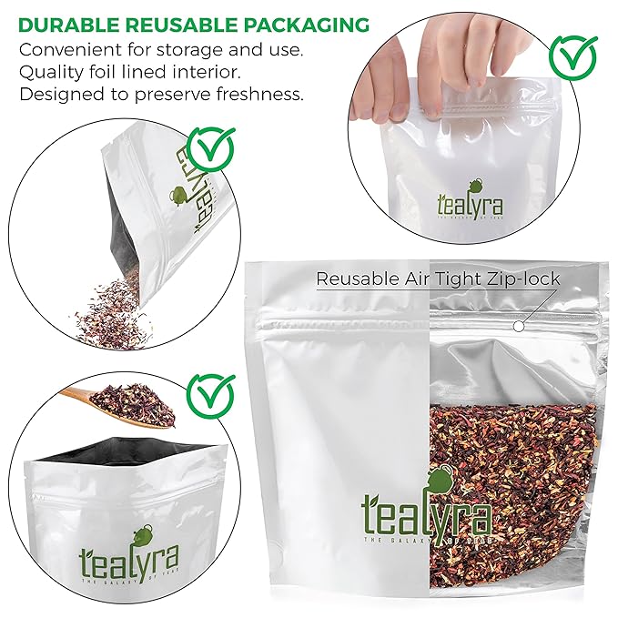 Tealyra - Strawberry Hibiscus Sangria - Apple Orange Mint - Herbal Fruity Loose Leaf Tea Blend - Caffeine-Free - Vitamin Rich - Hot or Iced - 112g (4-ounce)