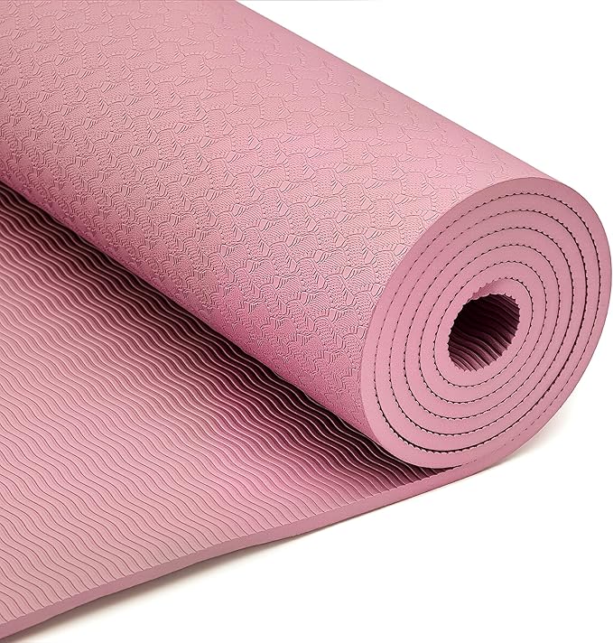 Amazon Basics 1/4 Inch Thick TPE Exercise Yoga Mat with Carrying Strap