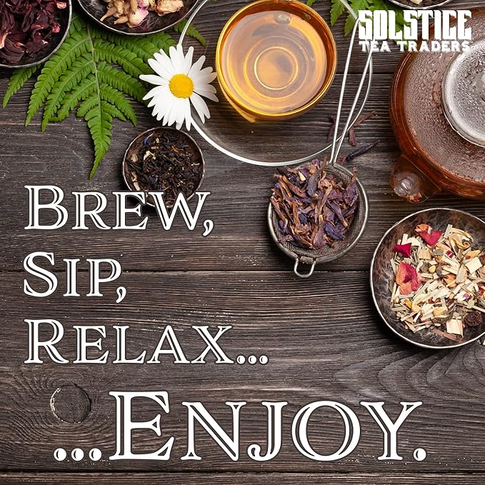 Loose Leaf Tea Sampler Create Your Own Tea Blend Starter Kit w/Sencha, Rooibos, China Black, & Ginger, Lavender, Rose, Lemongrass, Hibiscus Spices