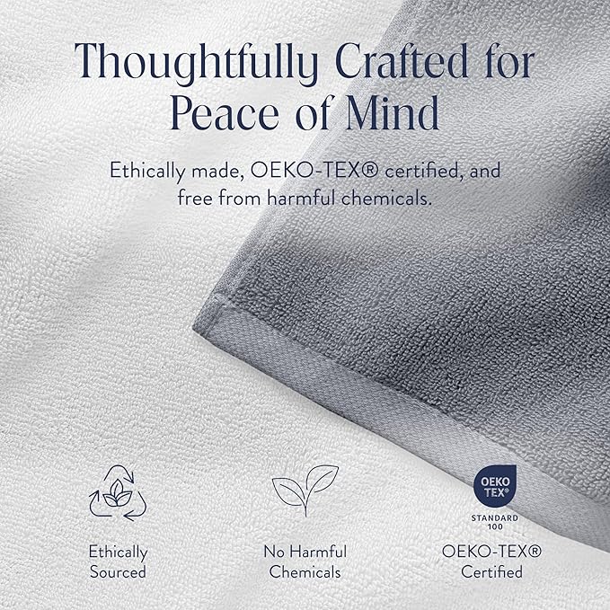 Brooklinen Super-Plush Turkish Cotton Bath Sheets - Set of 2 - Cotton, 820 GSM, Highly Absorbent, Machine Washable, Perfect for Home & Bathroom (40" x 65", Slate Grey)