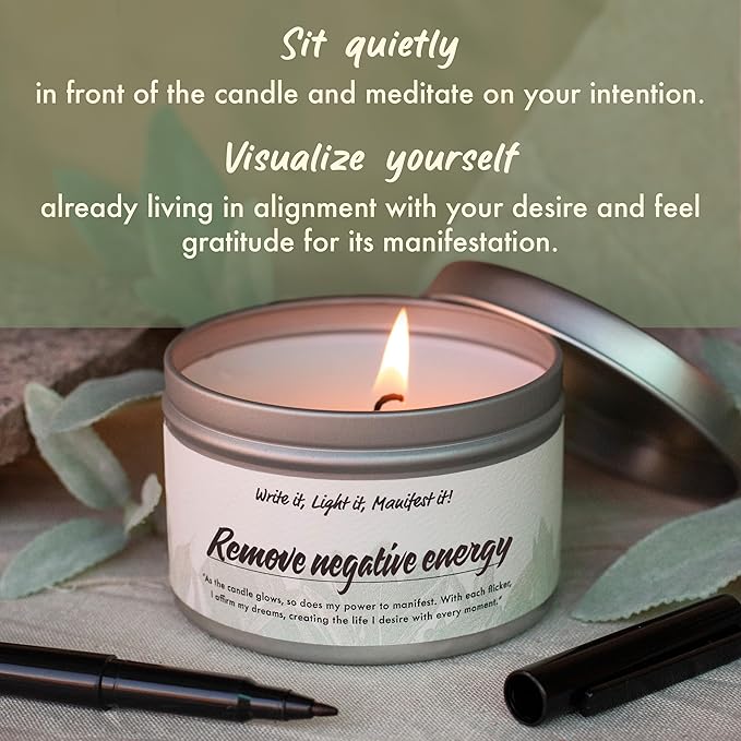 White Sage Candles for Cleansing House Negative Energy, 45 Hour Burn, Pure Sage Smudge Candle, Positive Energy Meditation Candle, Aromatherapy Candle, Spiritual Gifts, Healing Sage