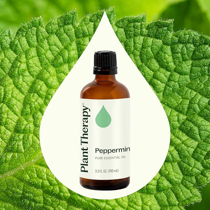Plant Therapy Peppermint Essential Oil 100 mL (3.3 oz) 100% Pure, Undiluted, Natural Aromatherapy for Diffuser & Topical Use, Digestion, Respiratory, & Massage, Peppermint Oil for Skin & Hair