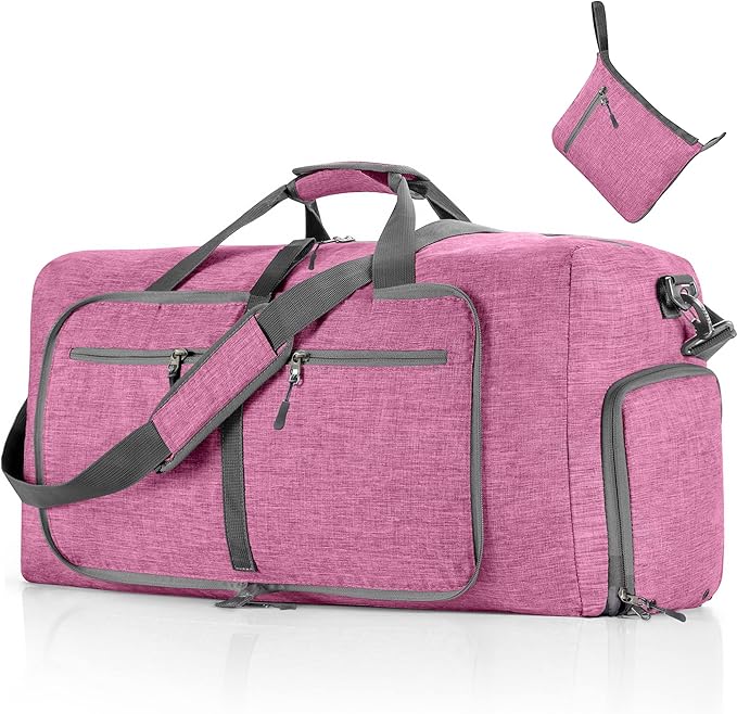 Vomgomfom 65L/85L/115L Foldable Travel Duffle Bag, Lightweight Checked Luggage with Shoe Compartment, Water-Resistant Weekender Overnight Bag for Men & Women