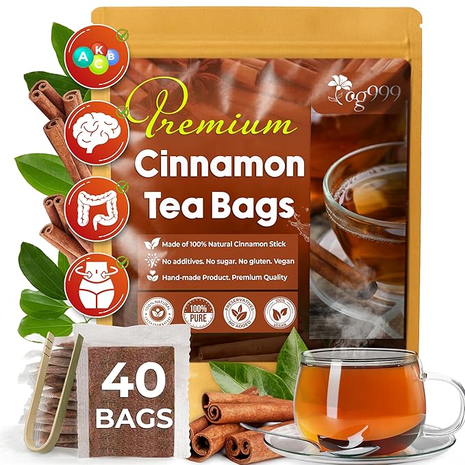 TOG999, Premium 40 Tea Bags - Special Cinnamon Tea, 100% Natural & Pure, Herbal Tea. Cinnamon Stick Herbal Spice