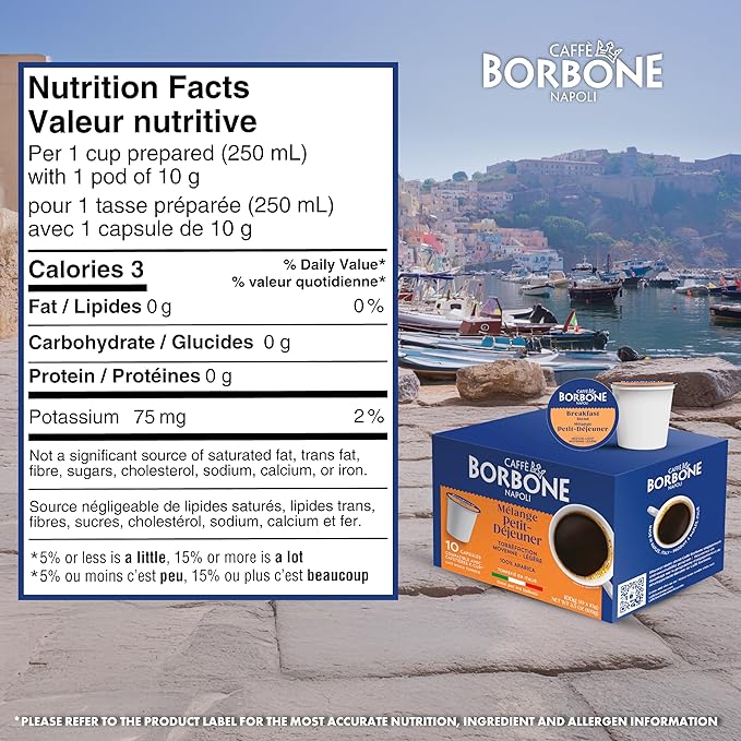 Caffè Borbone Breakfast Blend Coffee (60 Count) – Medium Light Roast, 100% Arabica, Roasted in Naples with Notes of Chestnut and Caramel – Single Serve Coffee Pods Compatible with K-Cup Brewers