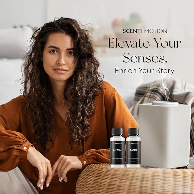 SCENTEMOTION Santal Essential Oils for Diffuser | Aromatherapy Fragrance Oil with Notes of Sandalwood, Musk, & Papyrus | Luxury Scent Oil | 4.05 fl oz, 120ml