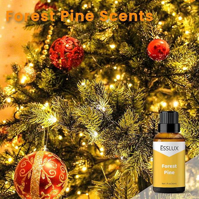 Forest Pine Fragrance Oil - ESSLUX Christmas Scents Essential Aromatherapy Oils for Home for Diffuser, Candle Soap Making Scents, Massage, Perfume, Home Fragrance, 30 ml