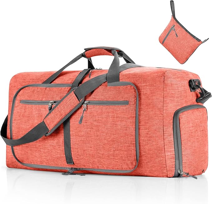 Vomgomfom 65L/85L/115L Foldable Travel Duffle Bag, Lightweight Checked Luggage with Shoe Compartment, Water-Resistant Weekender Overnight Bag for Men & Women