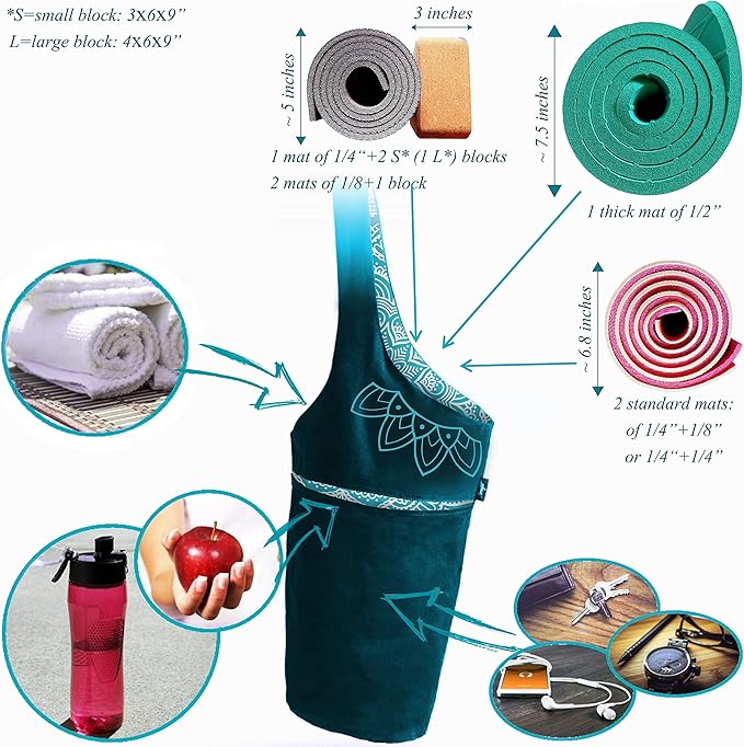 Zenifit Yoga Mat Bag – Versatile Yoga Bag with Mat Straps & Storage Pockets, Holds Yoga & Pilates Mats, Lightweight & Durable