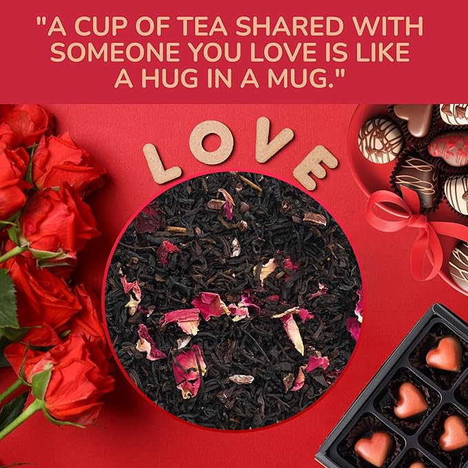BREWIX, Chocolate Rose Loose Black Tea, (50+ Cups, 3.53oz/100g) | Valentine's | Dessert tea