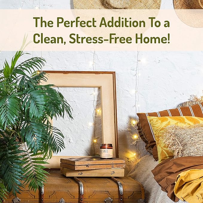 Palo Santo from Ecuador and Greek Sage Essential Oils Aromatherapy Natural Soy Wax Candle for Home Cleansing Blessing Handcrafted in USA 9oz Gift Ready Free Palo Santo Included.