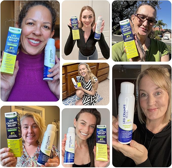 Terramed Just Think Comfort Fast Acting Leg Cramp Relief Aerosol Spray | Pain Relief for Muscle Spasms, Soreness, & Foot and Calf Cramps | Homeopathic Medicine for Restless Legs Syndrome Relief