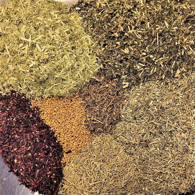 HEALTHY HAIR TEA — An Organic mineral-rich Herbal Blend to build Strong, Healthy Hair and avoid hair thining Formulated by Master Herbalist Khabir - Non-GMO, No Additives