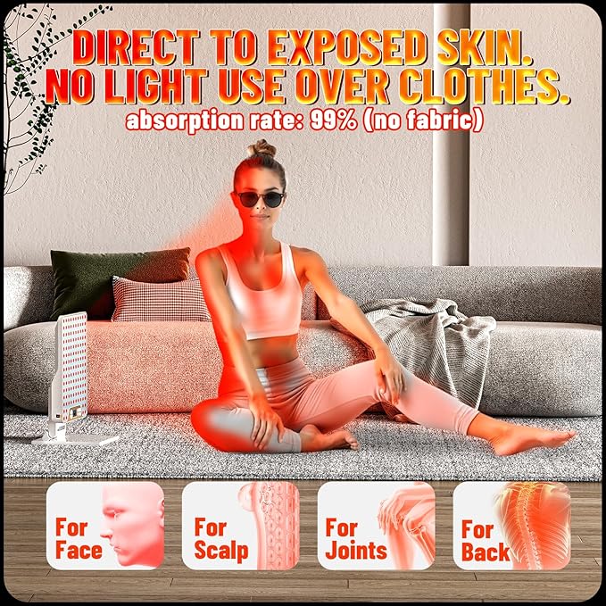 Red Light Therapy Device,Portable LED Red Infrared Light Device with 630nm, 660nm & 850nm Combination Light for Face and Body, 9 Adjustable Timer Settings, Adjustable Angle, Includes Goggles,White
